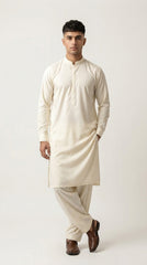 The Ivory Cream — full length standing view with shalwar