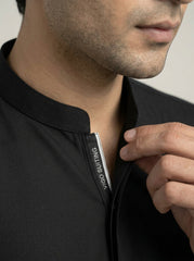 Vigo Star Jet Black shalwar kameez seated side view