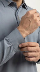 The Steel Grey — cuff and sleeve detail close-up