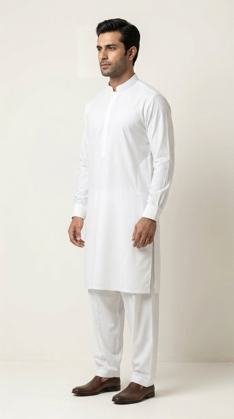 The Arctic White — folded fabric yardage showing weave texture