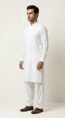 The Arctic White — folded fabric yardage showing weave texture