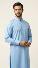 The Sky Blue — folded fabric stack showing smooth matte finish
