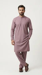 The Dusty Rose — full front standing view hands clasped