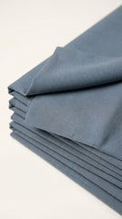 The Silver Blue — cuff close-up with dark navy contrast topstitching