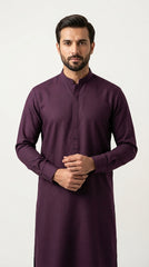 The Mid Purple — cuff close-up with concealed button detail