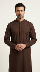 The Choco Brown — full front standing view with band collar