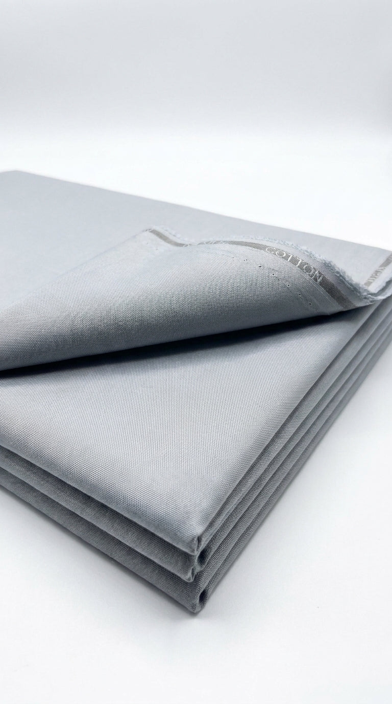 The Royal Silver — folded fabric yardage showing subtle sheen and weave