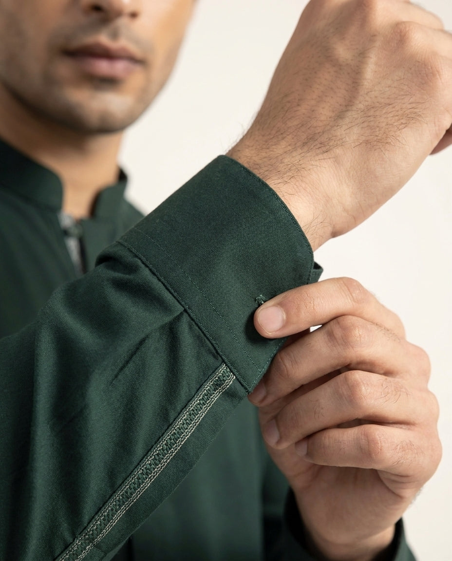Vigo Star Emerald Green cuff and sleeve close-up detail