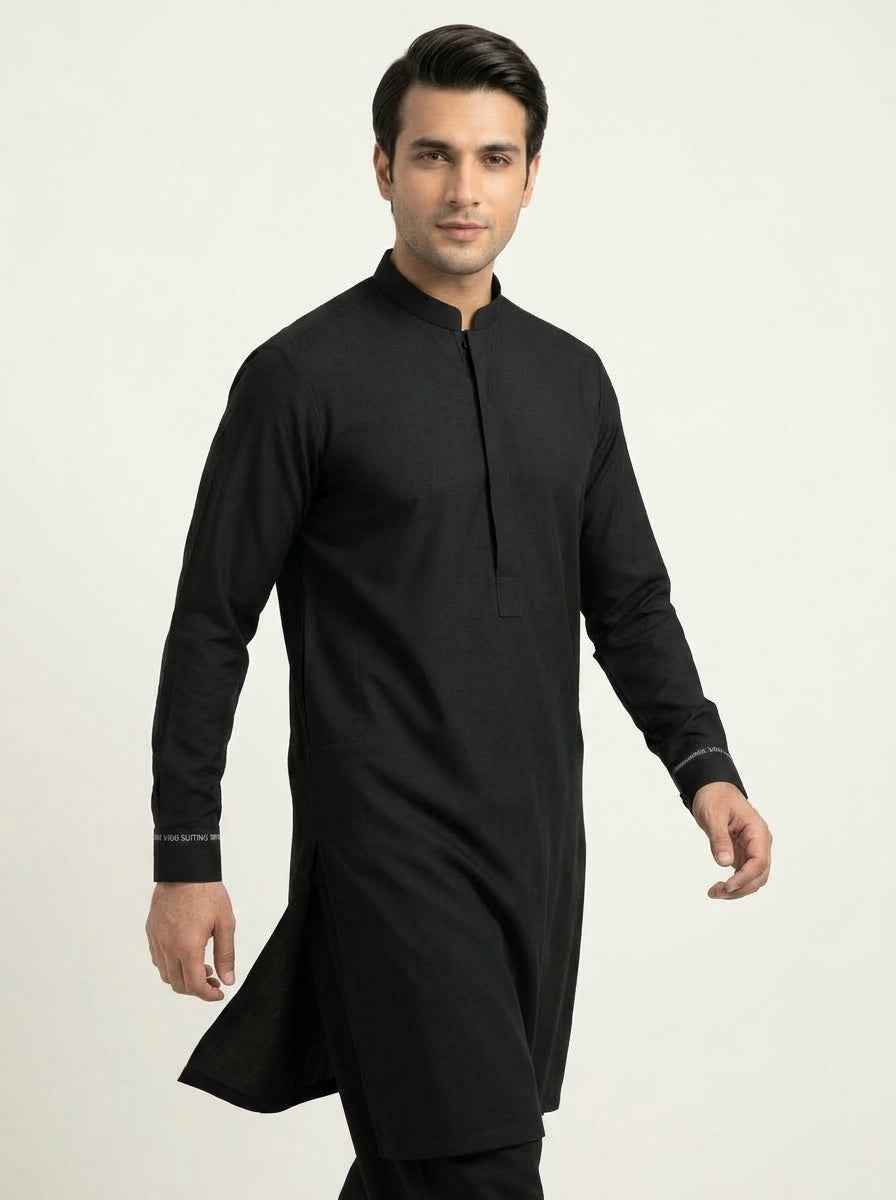 Vigo Star Jet Black kameez walking pose