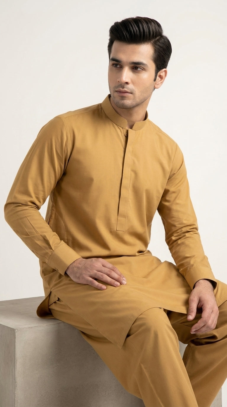 Royal Dusk Hard Cotton — seated editorial